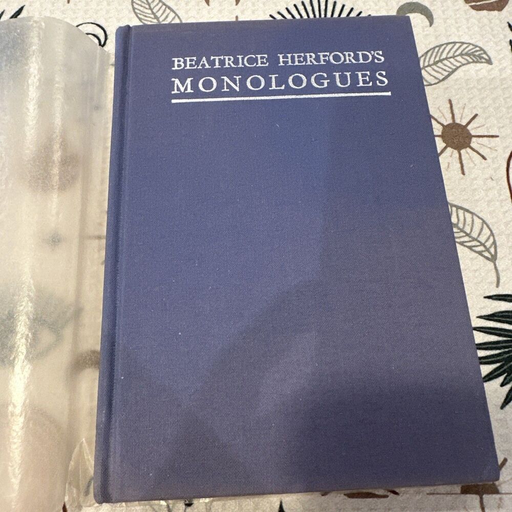 Beatrice Herford's Monologues Samuel French 1937 First Edition Ex-Library